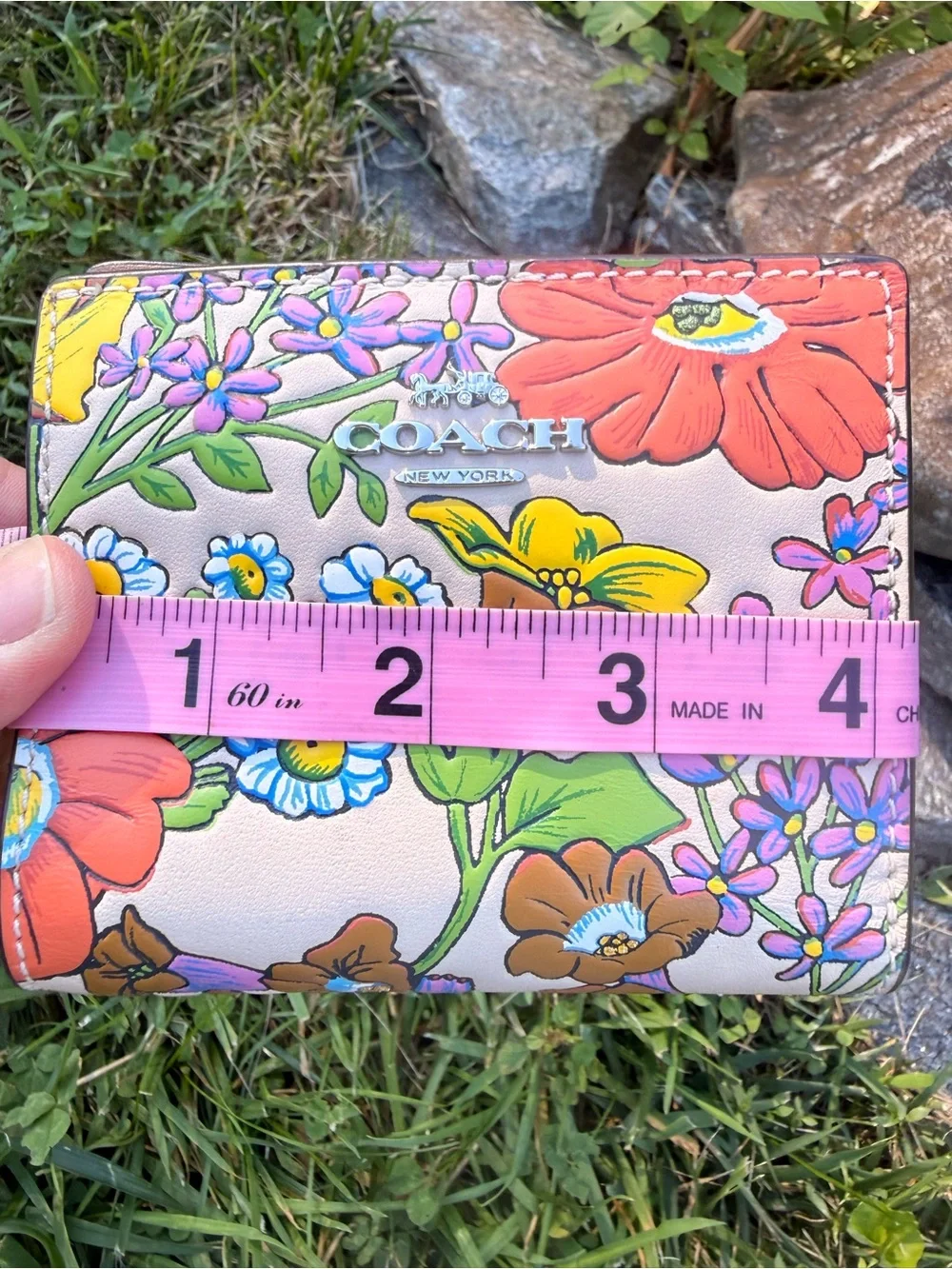 Coach Floral Leather Snap Wallet CR796